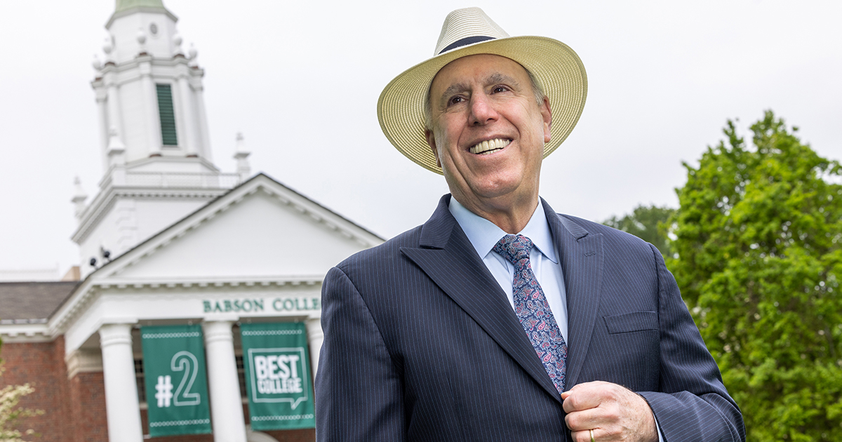 President Spinelli Standing on campus