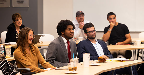 Students listening attentively in classroom
