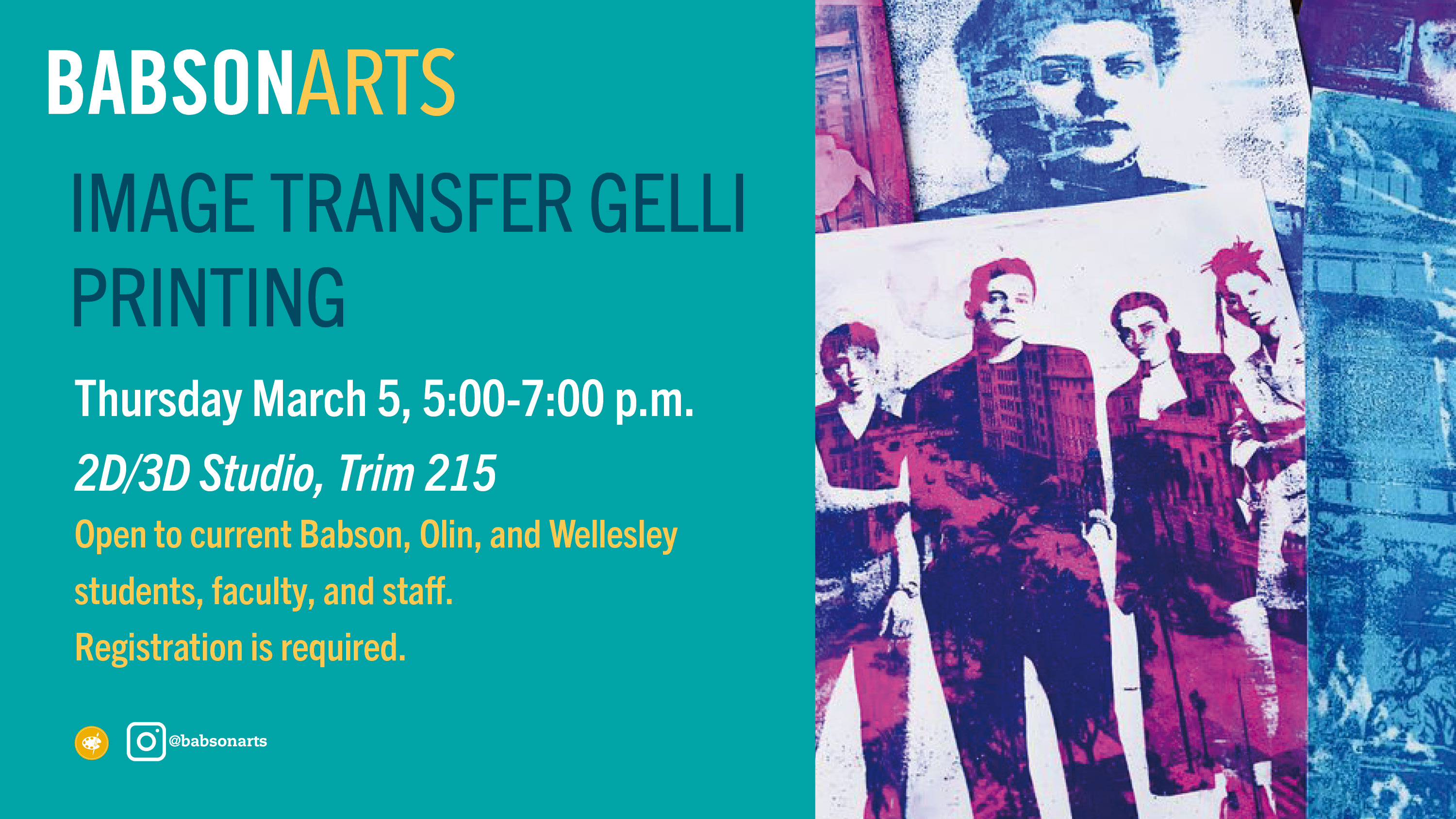 Visual Arts Workshop Gelli Painting a graphic advertising a visual arts workshop on Gelli Painting