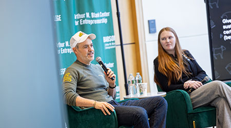 Mike Salguero speaks at a panel in the Buter Institute