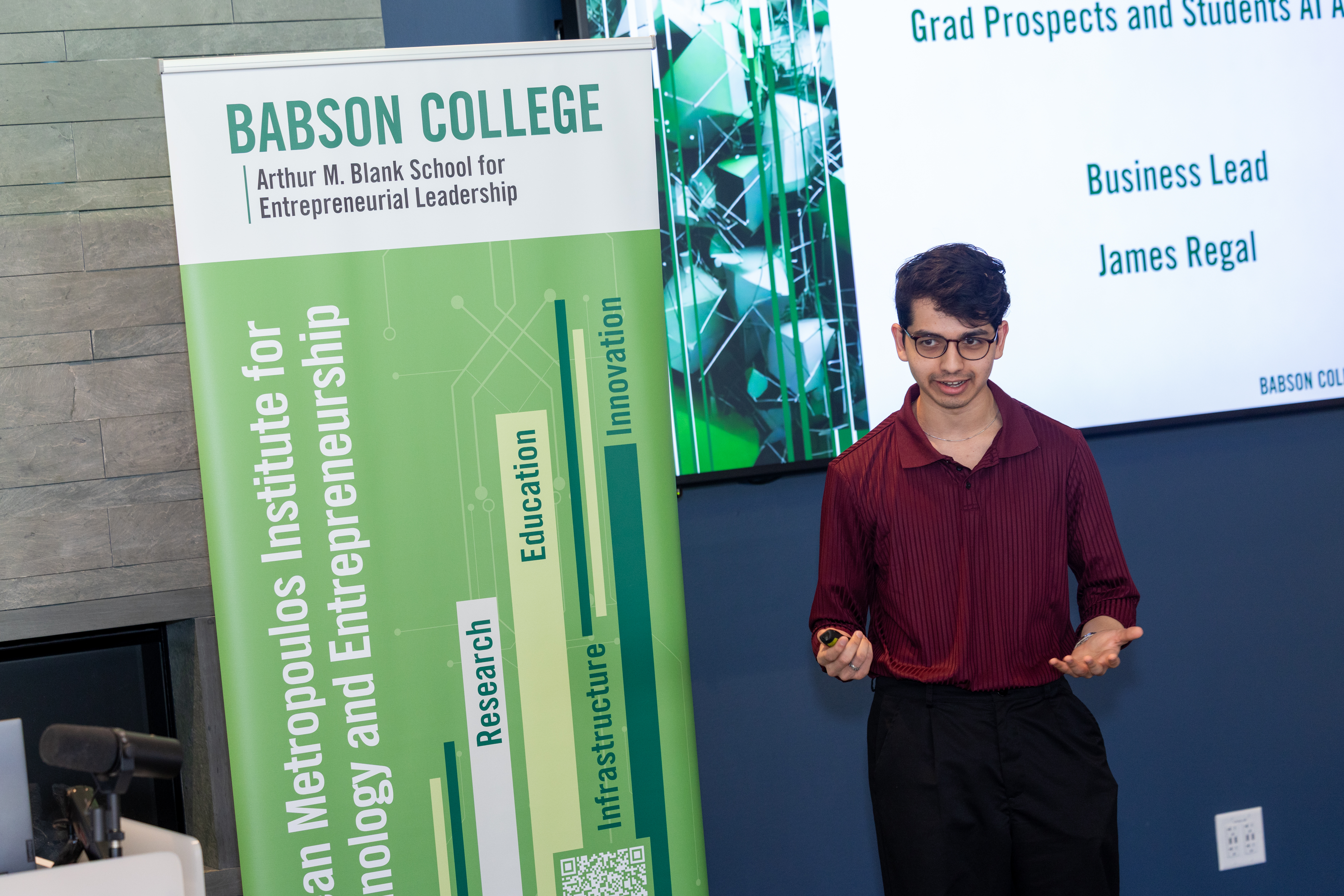Paritosh Raikar MSBA'26 presents at the AI Luncheon