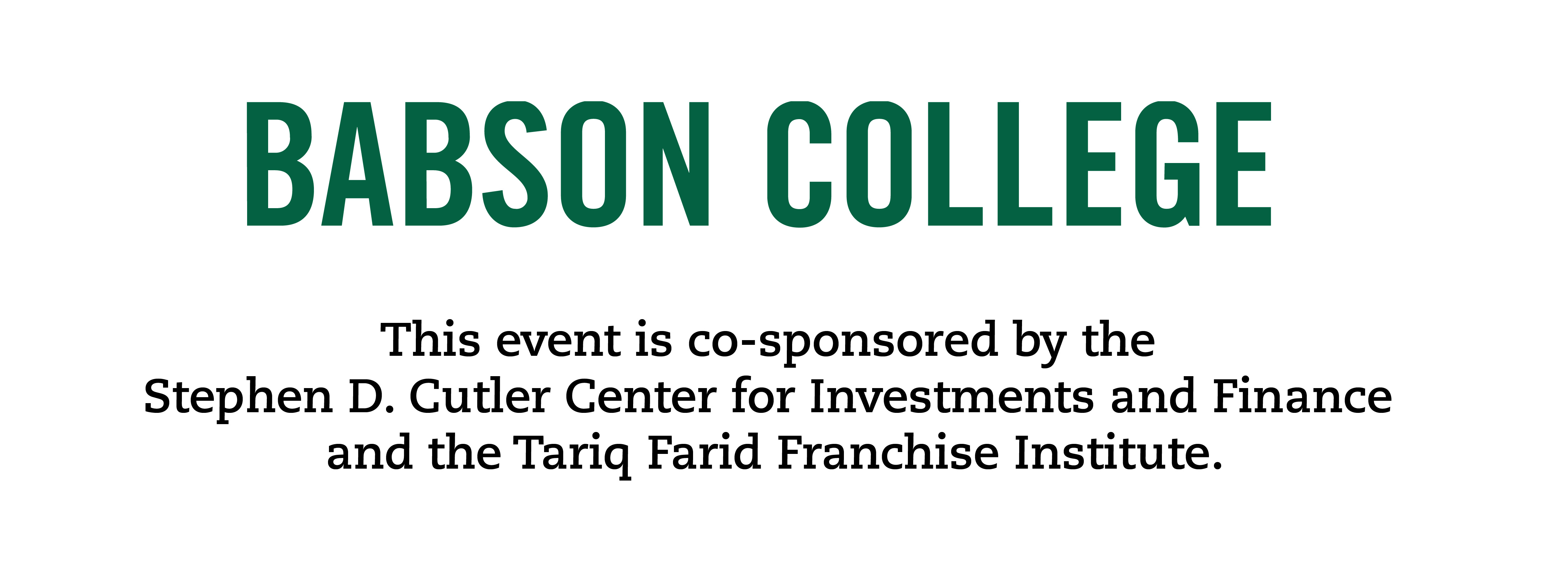 Image of Babson College wordmark with co-brand copy.