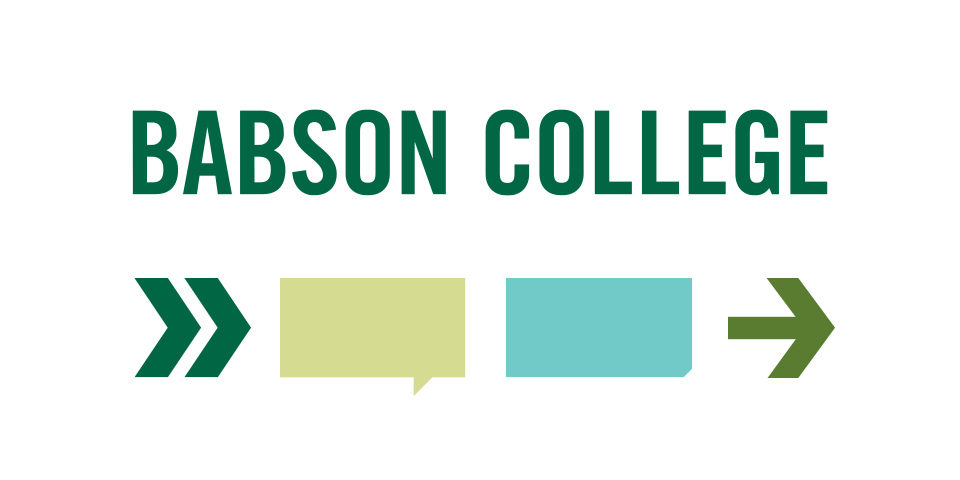 Babson logo horizontal and a few graphic elements