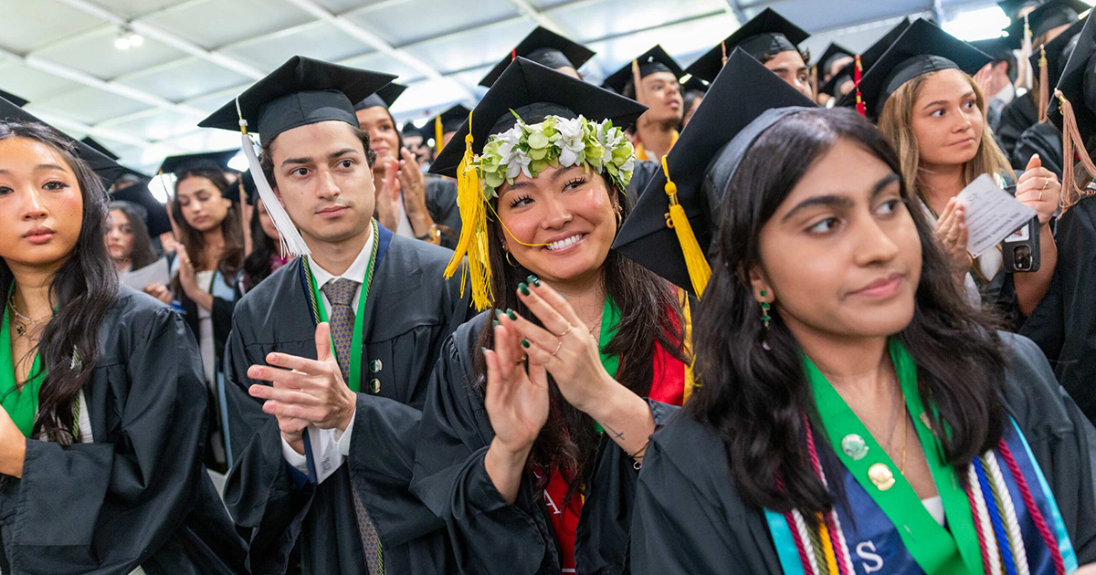Undergrads at commencement