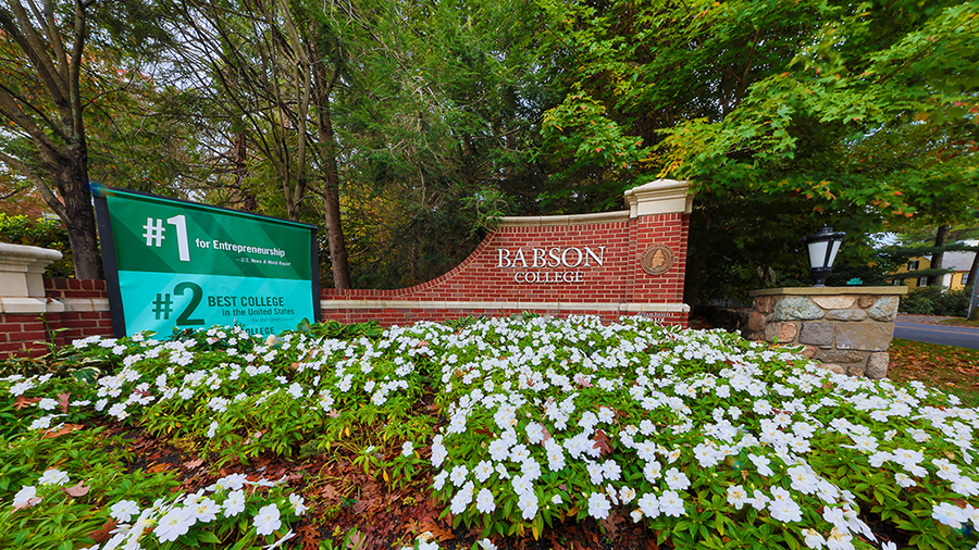 Babson's campus entrance